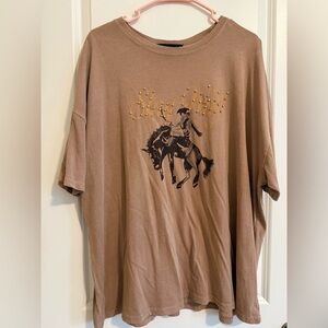 Forever 21 Brown Cowboy Graphic Tee